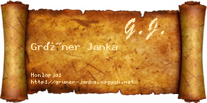 Grüner Janka névjegykártya